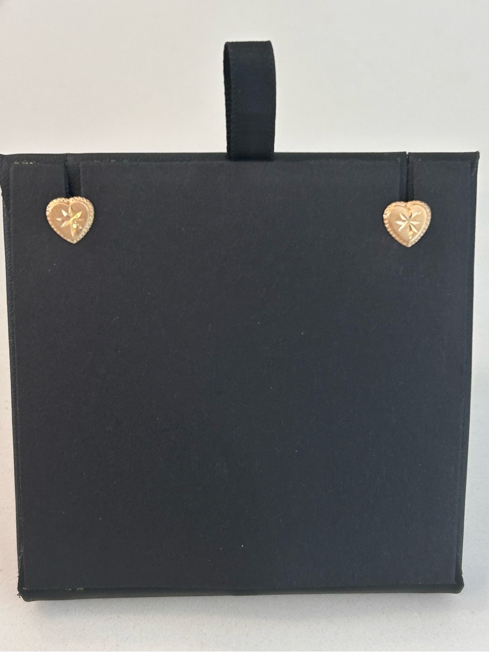 14K Yellow Gold Heart Stud Earrings